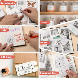 SQLMTAU Impresora Mini portátil Regalo para Estudiante, Puede Imprimir Imágenes, Fotos, Etiquetas, Textos, Listas de Tareas,Ideal para Uso en la Oficina en Movimiento.