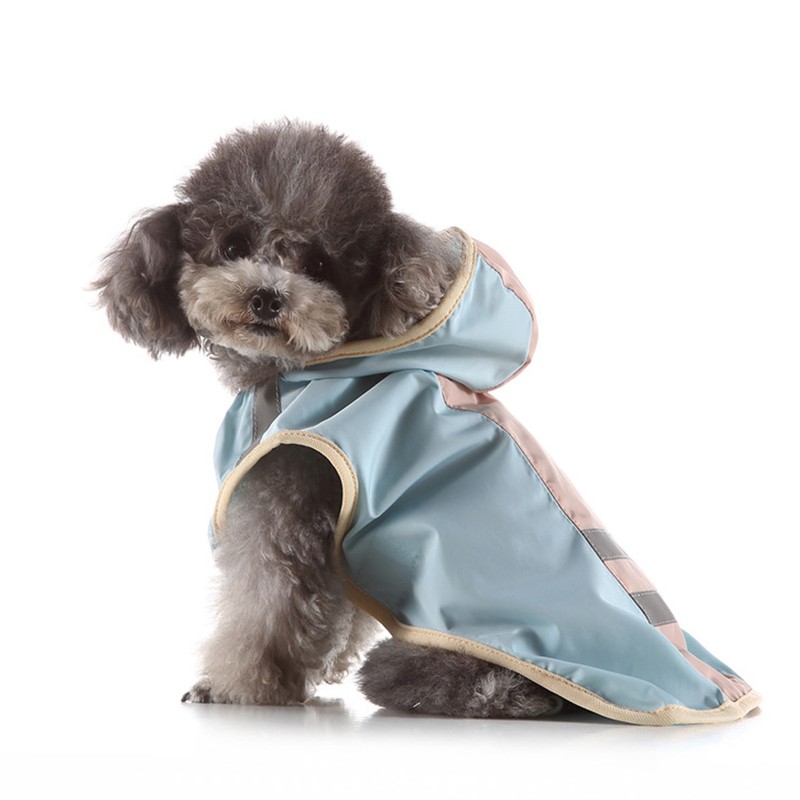 Dog Raincoat Waterproof Adjustable Lightweight Pet Rain Jacket with Safety