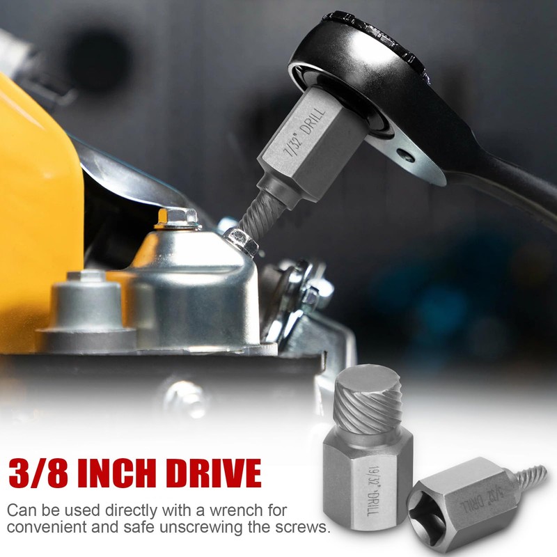 RIMKOLO 27-Piece Screw Extractor Set, 3/8" Inch Drive Easy Out