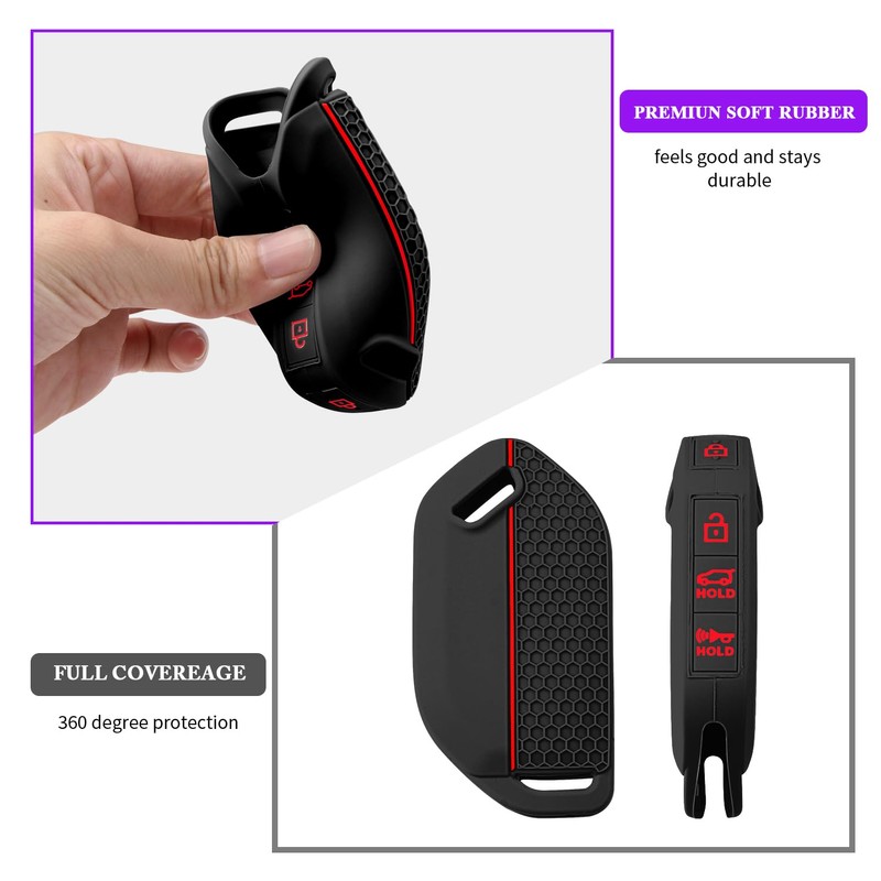QBUC for 2PCS Kia Key Fob Cover with Keychain Soft