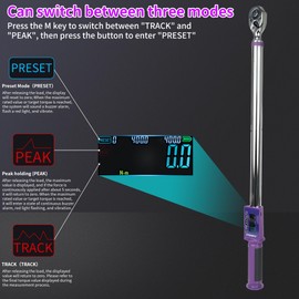 UYECOVE Digital Torque Wrench 1/2 Drive, (14.7-295 FT-LB/20-400N.M) ±2% High Accuracy Digital Torque Wrench, With Vibration, Buzzer and LED Alert