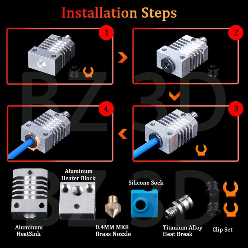 BZ 3D Ender 3 All Metal Hotend Upgrade Kit,Titanium Alloy