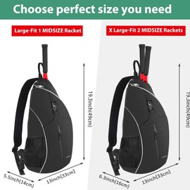 Ytonet Tennis Bag, Tennis Sling Backpack Crossbody Water Resistant for Men Women, Compatible for Pickleball Badminton Rackets