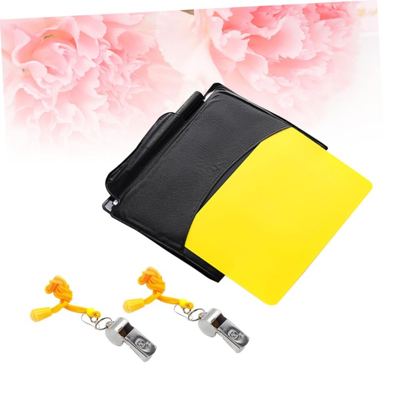 Kisangel 2pcs Set Referee Kit for Soccer Cards Pencil Scorebook