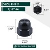 7/16"-14 Hex Head Acorn Cap Nuts, 304 Stainless Steel 18-8