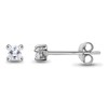 Sterling Silver 2mm Princess-Cut Square Stud Tiny CZ Cartilage Earrings