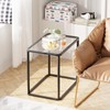 Garden 4 you Glass Side Table, Rectangle End Table with