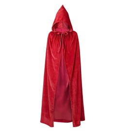 Durio Hooded Cloak Red Hooded Cape Little Red Riding Hood Costume for Women Hallowen Costum Red Cape with Hood A Red Small