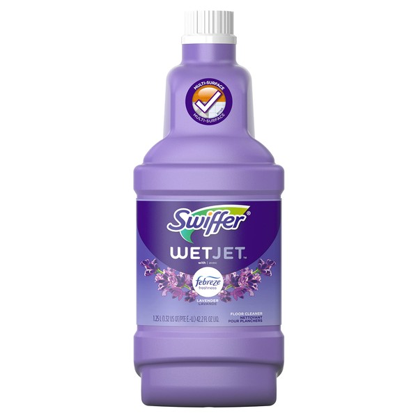 Swiffer Floor Cleaner Solution Refill, Lavender, 42.2 Fl Oz, Pack of 4
