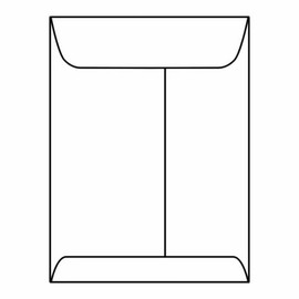 Open End Catalog Envelopes, 7-1/2" x 10-1/2", 28#, White Kraft, Center Seam (Box of 500)
