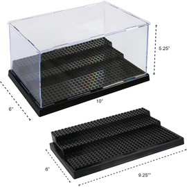 JDS Toy Store Acrylic Display Case (Green) for Minifigure & Action Figures Bricks|10 x 5.4 x 6.1 | 5mm Dustproof Case |Storage Gift for Children and Adults