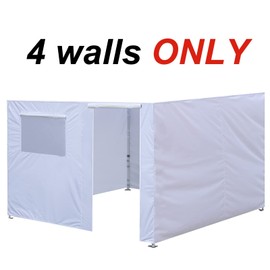 Eurmax USA Full Zippered Walls for 10 x 10 Easy Pop Up Canopy Tent,Enclosure Sidewall Kit with Roller Up Mesh Window and Door 4 Walls ONLY,NOT Including Frame and Top（Orange）
