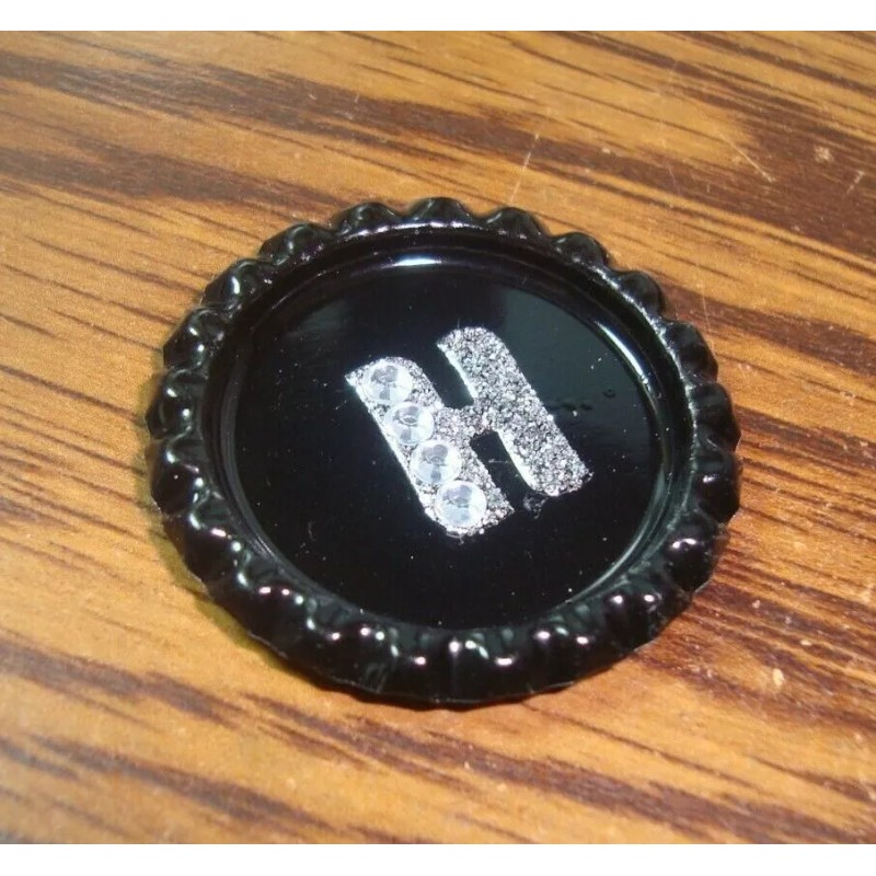 Golf Design " H " Alpha Initial Bling Black Bottle