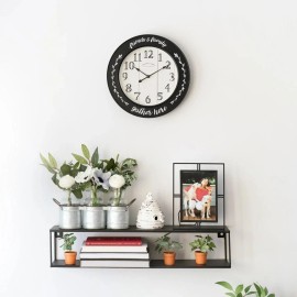 Sterling & Noble 11.5" Round Wall Clock Friends & Family Shiplap Farmhouse NEW!