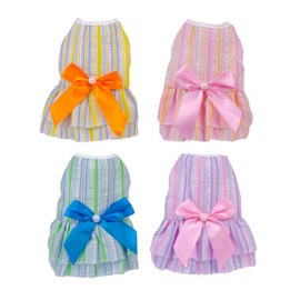 4 Pieces Dog Dresses Clothes for Small Dogs Girl Cat Dresses for Cats Only Wedding Tutu Princess Fancy Summer Puppy Large