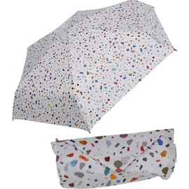 Bisetti Pocket Umbrella Piedras Stones Mini 5 Section, White