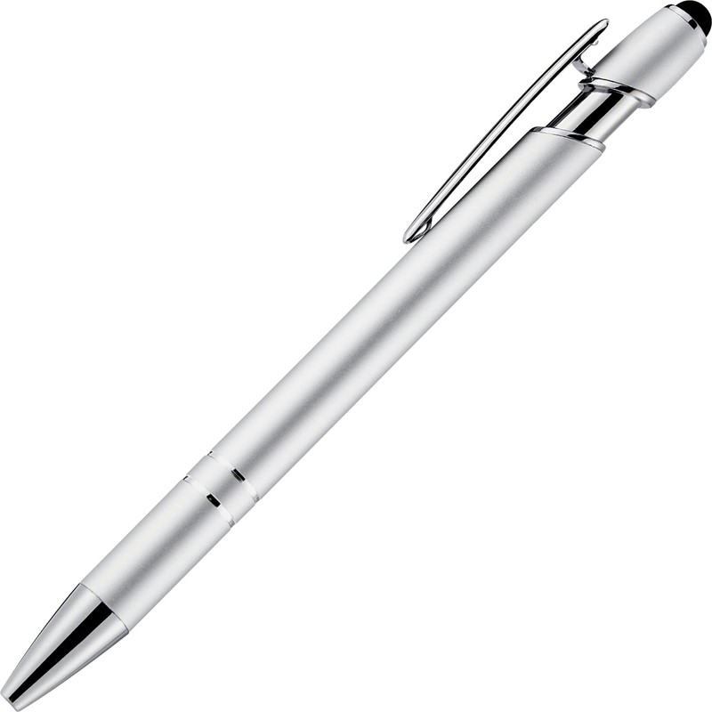 LINFANC 12 Pack Silver Ballpoint Pen with Stylus Tip, 1.0