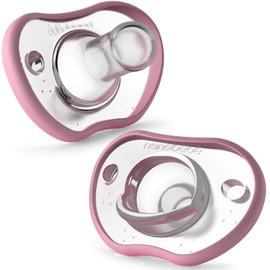 Chupón de Silicón, Nanobébé de una Sola Pieza de 0 a 3 meses 2 pack Color Rosa