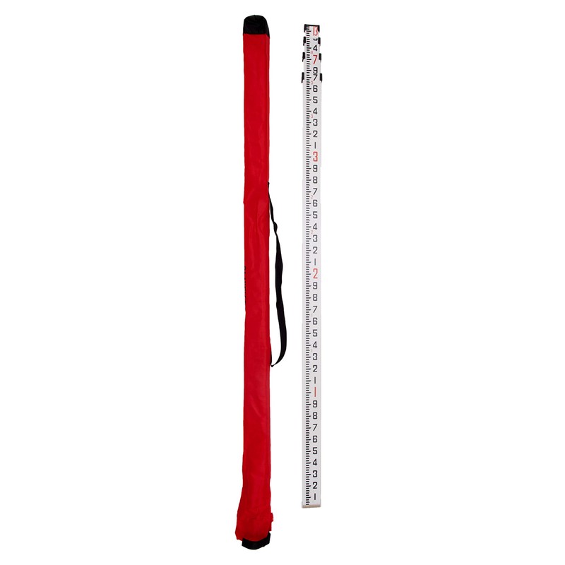 AdirPro 14-Foot Aluminum Grade Rod – 10ths, Dual Sided 4-Section