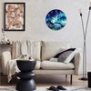 XNM Teal Landscape Kitchen Clocks 14 Inch Glass Wall Clocks