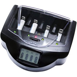 Battery Charger, Alkaline NiMH, NiCd Battery, Charger, AA, AA, 9V Rechargeable Battery Charger, Disposable Reusable Multi Charger, LCD Display Multicharger, Rechargeable Charger
