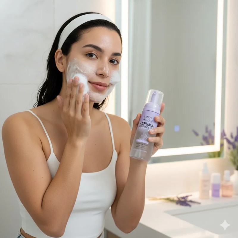 Espuma Limpiadora Hidratante Facial 200ml Lavandula Saniye Mixta Día/noche