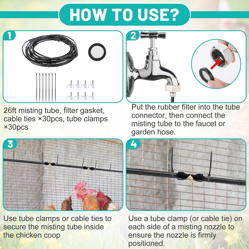 Chicken Coop Cooling System for Poultry - Pre-Installed No Leakage