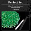 BELLEBOOST 2500pcs 5mm Resin Rhinestones Bulk, Dark Green AB Flatback