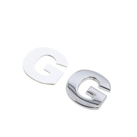 Hihaha Silver Tone Metal G Letter Shaped Alphabet Sticker Emblem Badge Decals for Car Auto Durable Material