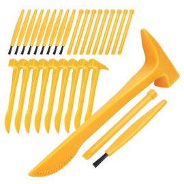 SEWACC Dig Tool Set Plastic Archaeological Excavation Tool Kit Dino Dig Kit with Mini Hammer Chisel Brush