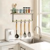 SDZOREN Hand Towel Holder with Wooden Shelf – Wall-Mounted Bathroom