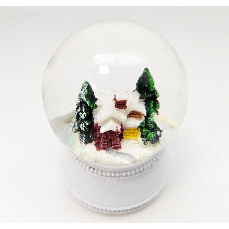 3 cute mini snow globes winter and Christmas, silver grey