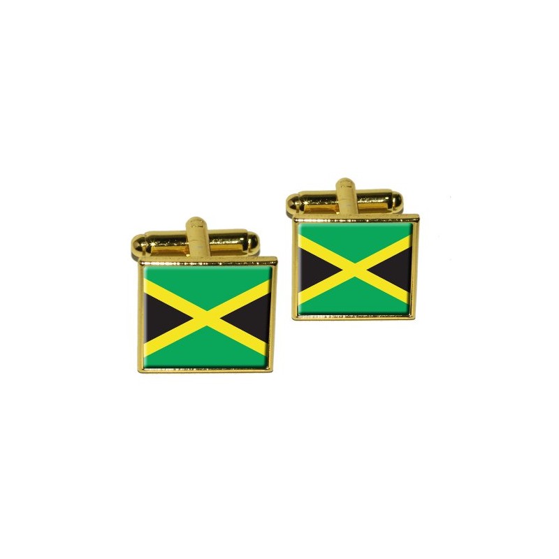 GRAPHICS & MORE Jamaica Jamaican Flag Square Cufflink Set -