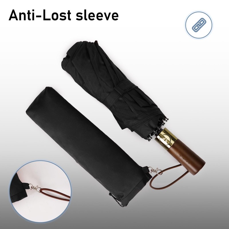 ECOHUB Travel Umbrella Windproof Strong With Compact Foldable, Automatic Open/Close,