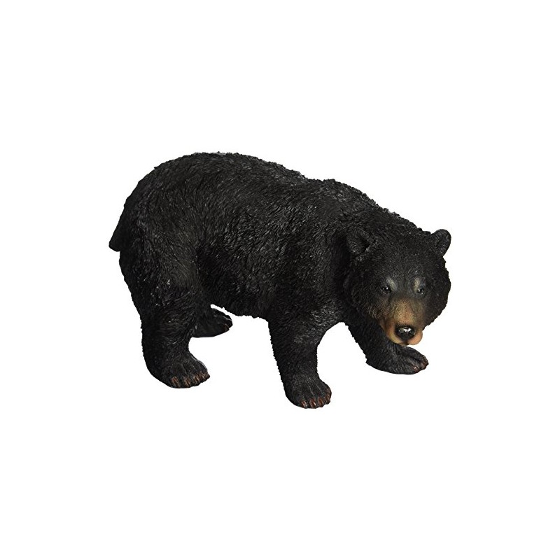 Design Toscano QM24217001 Black Bear Statue Walking, Multicolored