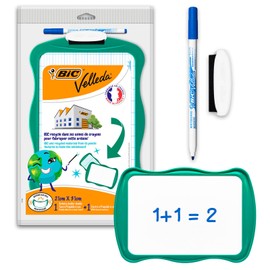 BIC Velleda – Bordo della scuola fronte-retro (21 x 31 cm) Cancellazione a secco - Verde, set di 1