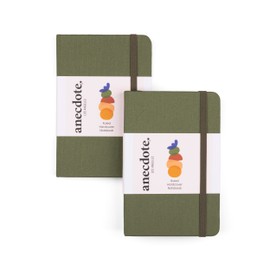 ANECDOTE. Small Notebook (2 Pack) - Premium Quality Pocket Journal for Writing Notes - Compact, Durable, Ideal Travel Journal for Notes & Lists - Expand Your Creative Potential! (Olive Green)