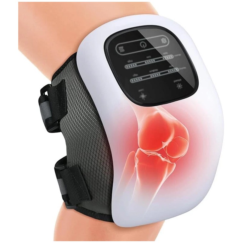 Cordless Heated Knee Massager Vibration Therapy Knee Massager with LED