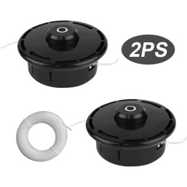 Hutiirich® 2pzs Cabezal Porta Hilo Cortacésped 1m De Cada Lado 2m Línea Negro Plástico Pa6 + Aleación De Aluminio Compatibilidad: M10 X 1,25 Viene Con Cable De 1 M + Cable De Repuesto Separado De 5m