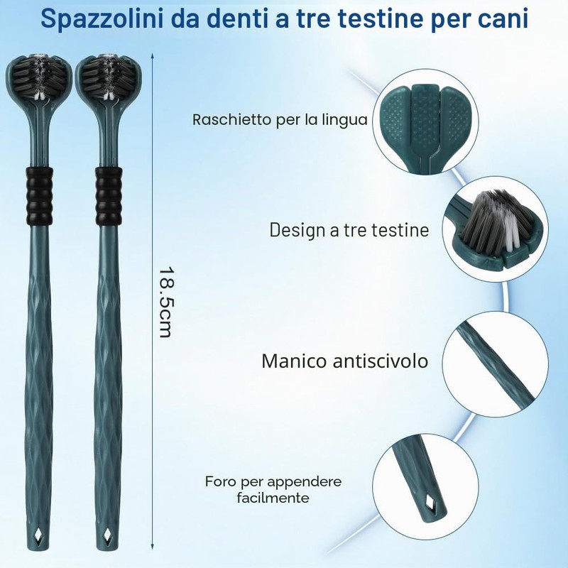 HOTUT Spazzolino per Cani,8 Pezzi Set Spazzolini da Denti per