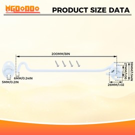 Mgoodoo 200mm Cabin Hook and Eye Latch Lock Shed Gate Door Catch Silent Holder Stainless Steel White 8inch 2Pcs