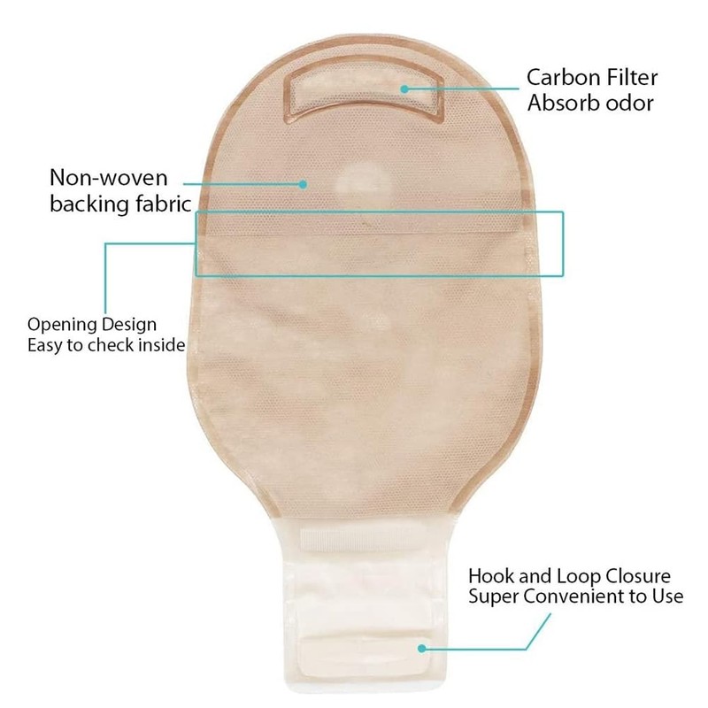 Daiilg 5Pcs Ostomy Bags Drainable Pouches for Colostomy Ileostomy Stoma