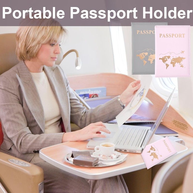 UEAVOID Pack of 2 Passport Covers, Portable Vaccination Certificate Cover,