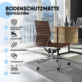Björn&Schiller Floor Protection Mat 100 x 120 cm Scratch Protection Desk Mat (Grey)