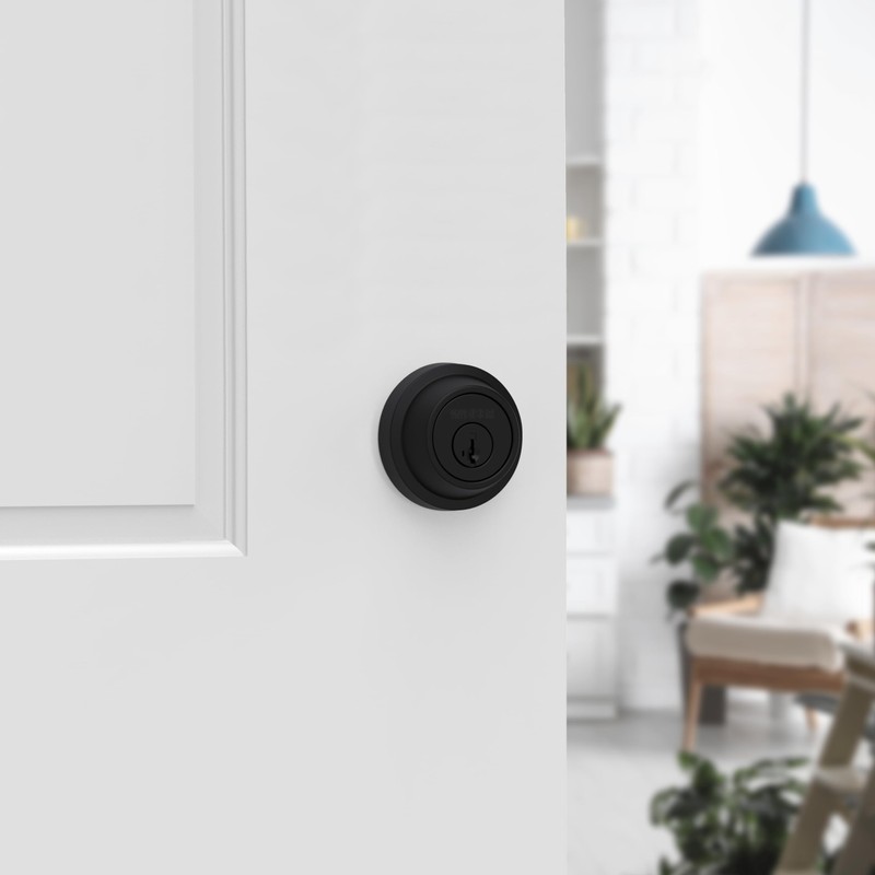 Weiser Elements Matte Black Round Deadbolt Lock, ANSI/BHMA Grade 3
