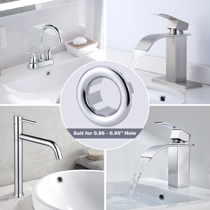 ARCORA 6 Pack Sink Overflow Ring, Bathroom Kitchen Sink Basin