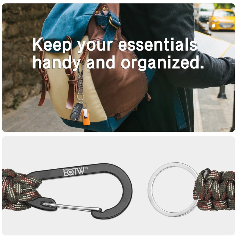 EOTW Paracord Keyring, Lobster Clasp Hook, D Ring Lanyard, Keyring