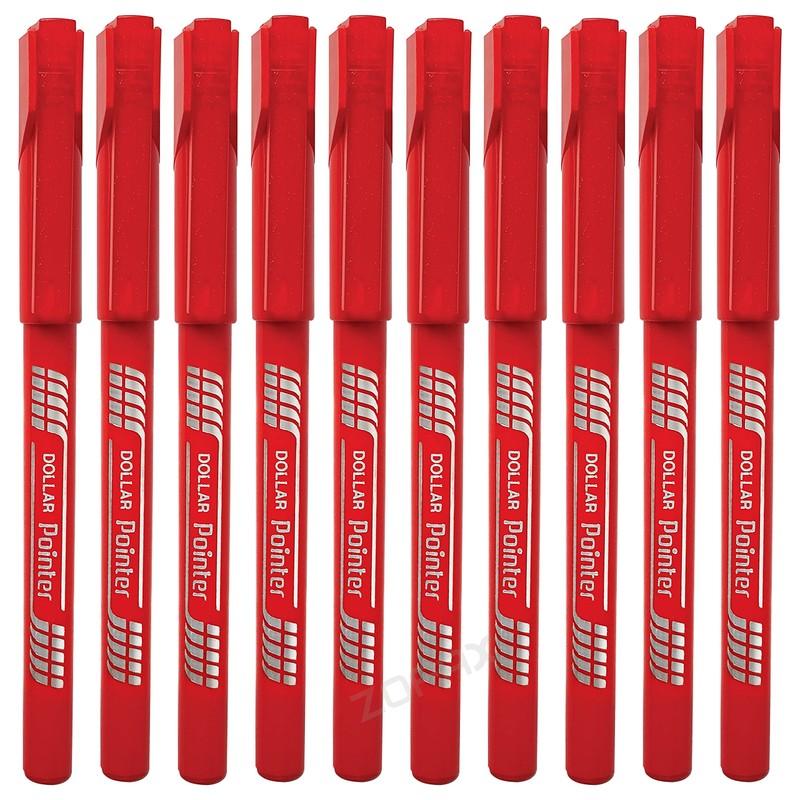 DOLLAR Fineliner Pens, RED, 0.3mm Ultra Fine Felt Tip, Pack