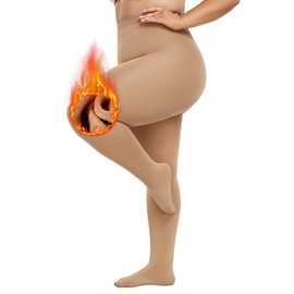 Sfit Women's Thermal Tights Large Sizes Winter Tights Lined Plus Size Fleece Thermal Tights Thick Warm Leggings Plus Size Plush Tights, skin-coloured
