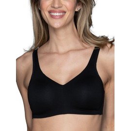 Vanity Fair Women's Wireless Bra, Soft Smoothing Fabrics, Simple Sizing Available S-3XL, Breathable Cups-Black, 3X-Large